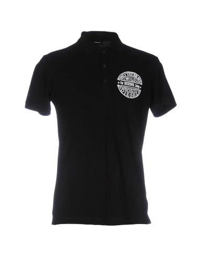 Shop Diesel Polo Shirts In Black