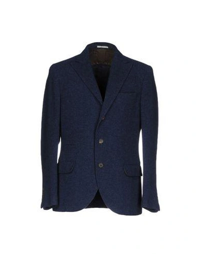 Shop Brunello Cucinelli Blazers In Dark Blue