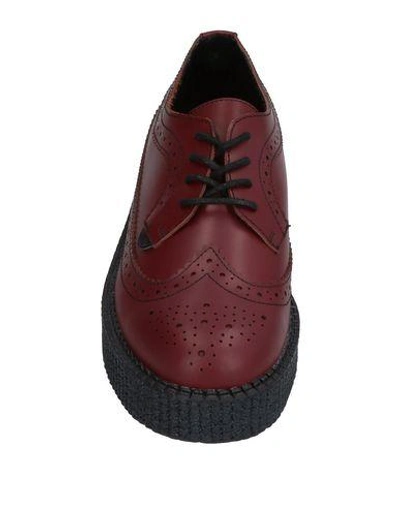 Shop Underground Laced Shoes In Maroon