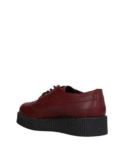 Shop Underground Laced Shoes In Maroon