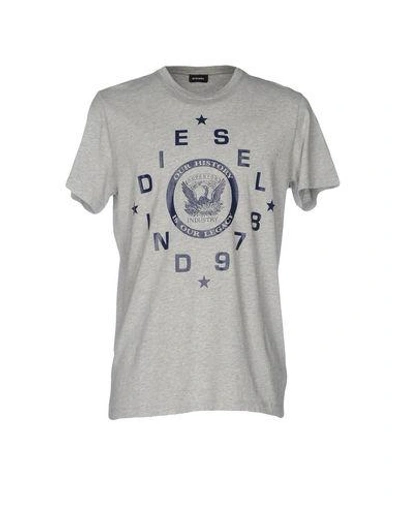 Shop Diesel T-shirt In Light Grey