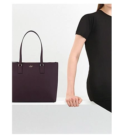 Shop Kate Spade Cameron Street Lucie Leather Tote In Deep Plum