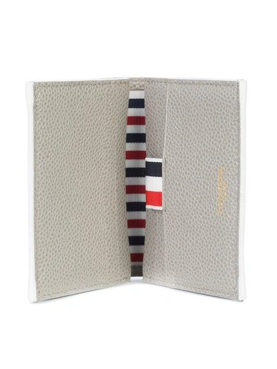 Thom Browne Business Card Holder In Medium Grey Pebble Grain