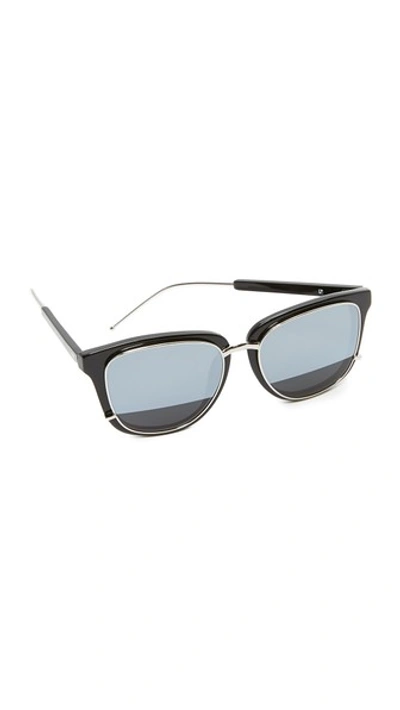 3.1 Phillip Lim Mirrored Sunglasses In Black/silver