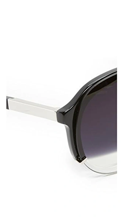 Shop 3.1 Phillip Lim / フィリップ リム Split Aviator Sunglasses In Silver/black To Clear