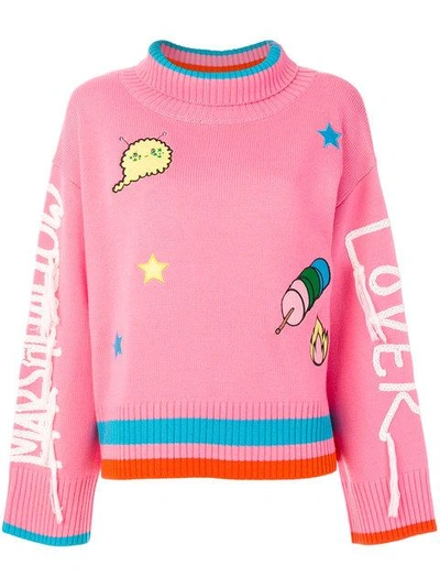 Shop Mira Mikati Patched Colour Block Jumper