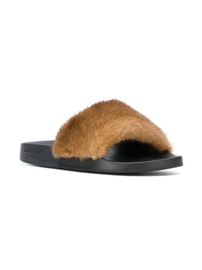 Shop Givenchy Fur Slider Sandals