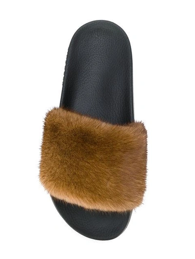 Shop Givenchy Fur Slider Sandals
