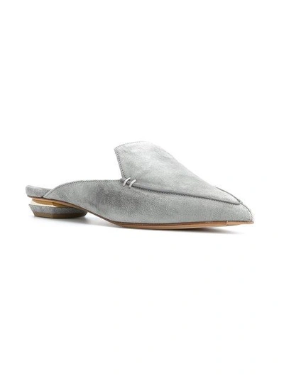 Shop Nicholas Kirkwood 18mm Beya Flat Mules In Grey