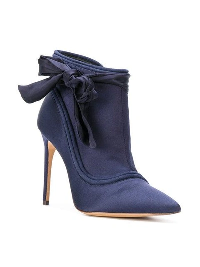 Shop Alexandre Birman Pointed Bow Boots - Blue