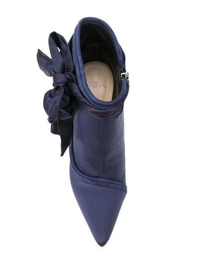 Shop Alexandre Birman Pointed Bow Boots - Blue