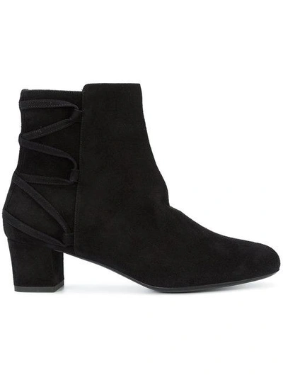 Shop Lanvin Lace Up Detail Ankle Boots In Black