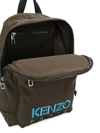 Shop Kenzo Tiger Embroidered Backpack In Green