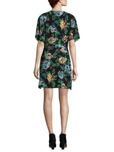 Shop Diane Von Furstenberg Short-sleeve Flare Mini Printed Dress In Multi