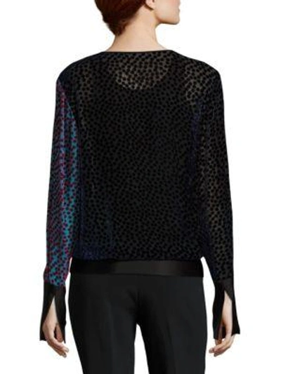 Shop Diane Von Furstenberg Long-sleeve Velvet Top In Multi