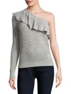 REBECCA TAYLOR One-Shoulder Ruffle Sweater