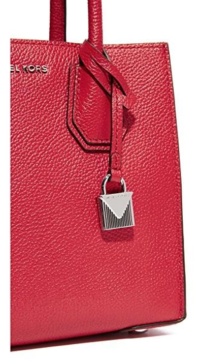 Shop Michael Michael Kors Medium Mercer Messenger Bag In Bright Red