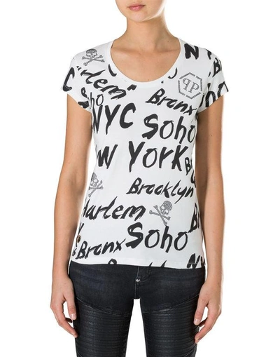 Shop Philipp Plein T-shirt Round Neck Ss "bronx"