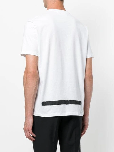 Neil Barrett Brushstroke White Cotton T-shirt | ModeSens