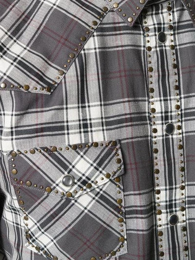 Shop Dolce & Gabbana Checked Studded Shirt In White