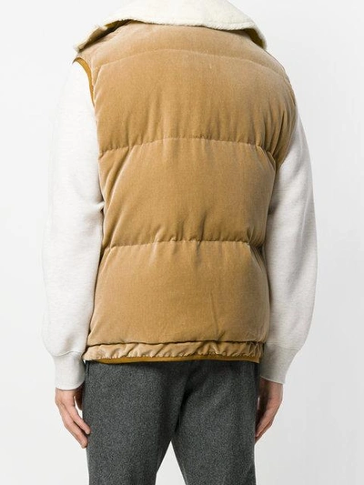 Shop Sacai Down Padded Gilet - Brown