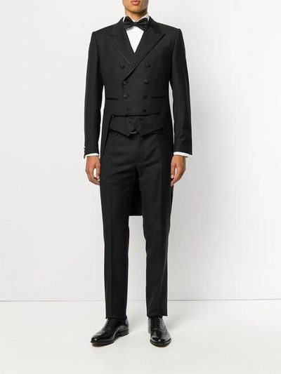 Shop Dolce & Gabbana Double Breasted Suit In Black