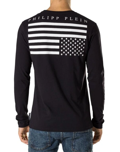 Shop Philipp Plein T-shirt Round Neck Ls "strange"