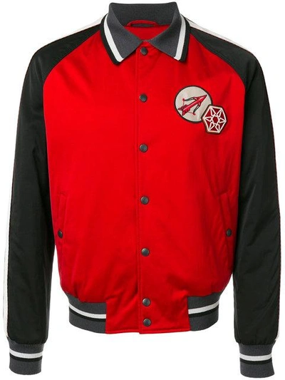 Shop Lanvin Embroidered Bomber Jacket In Red