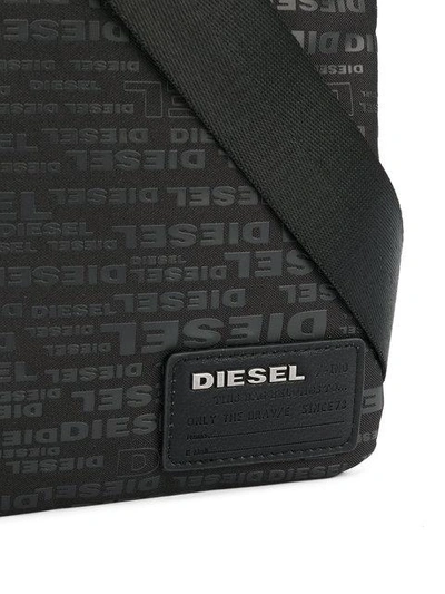 Shop Diesel Logo-print Shoulder Bag In Black