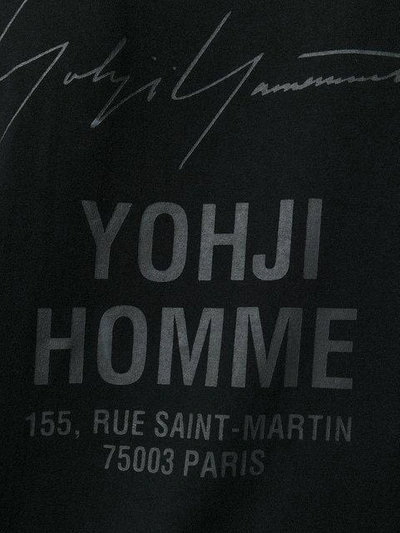 Shop Yohji Yamamoto Rear Slogan Printed T-shirt