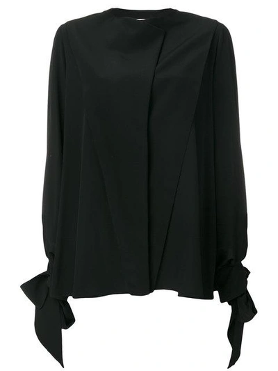 Shop Givenchy Tie Sleeve Shirt  In 001 Black