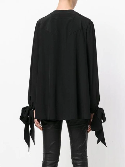 Shop Givenchy Tie Sleeve Shirt  In 001 Black