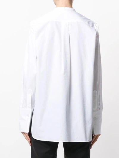 Shop Ports 1961 Textured Collarless Shirt - White