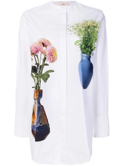 Shop Ports 1961 Flower And Vase Long Shirt - White