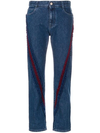 Shop Stella Mccartney Ruffle-trimmed Boyfriend Jeans In Blue