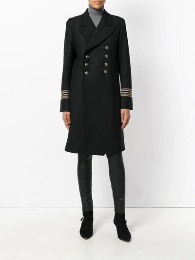 Shop Saint Laurent Double Breasted Military Coat