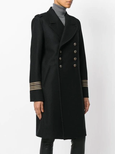 Shop Saint Laurent Double Breasted Military Coat