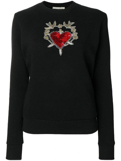 Shop Amen Embellished Heart And Dagger Sweatshirt