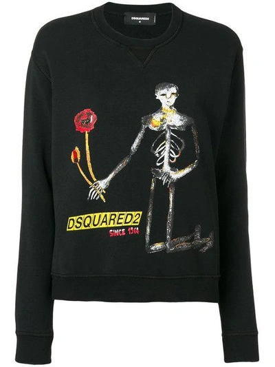 Shop Dsquared2 Skeleton Print Sweatshirt
