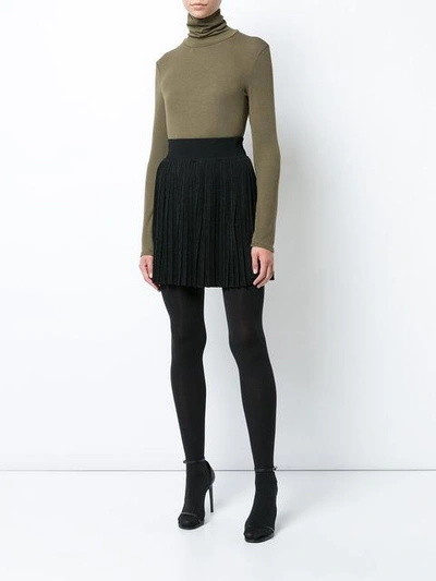 Shop Balmain Pleated Knit Skirt - Black