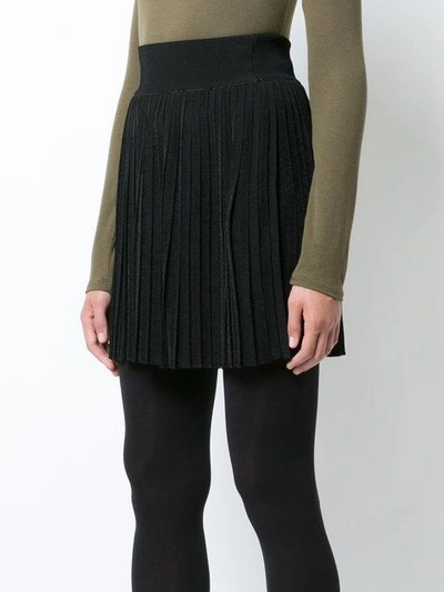Shop Balmain Pleated Knit Skirt - Black