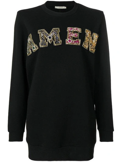 Shop Amen Embellished Logo Sweatshirt - Black