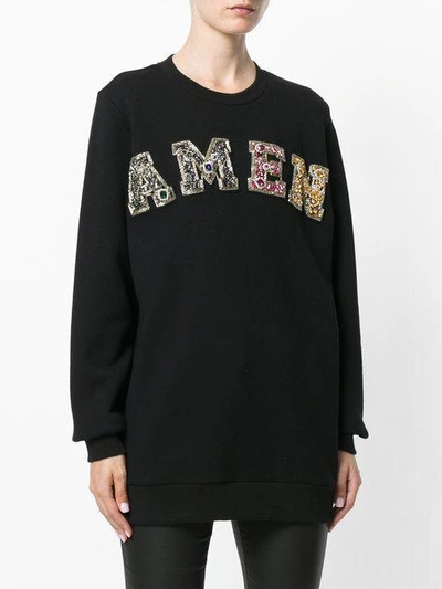 Shop Amen Embellished Logo Sweatshirt - Black