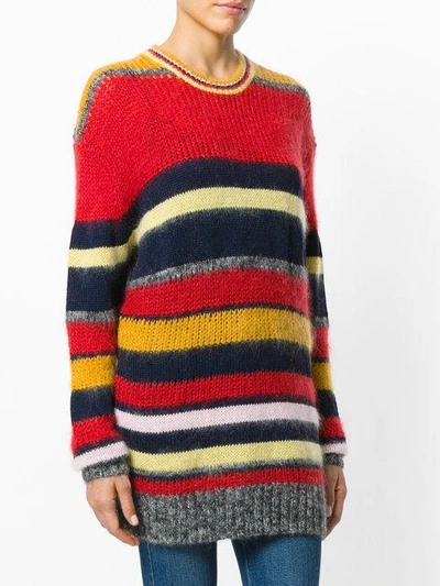 Shop Alexa Chung Knitted Horizontal Stripe Jumper In Multicolour