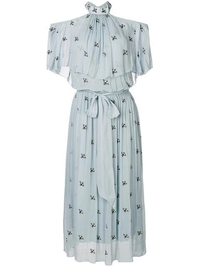 Temperley London Starling Cold-shoulder Embellished Chiffon Midi Dress ...