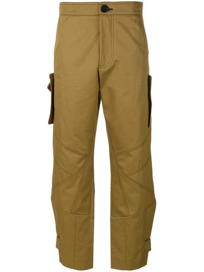 Shop Marni Cropped Cargo Trousers - Green