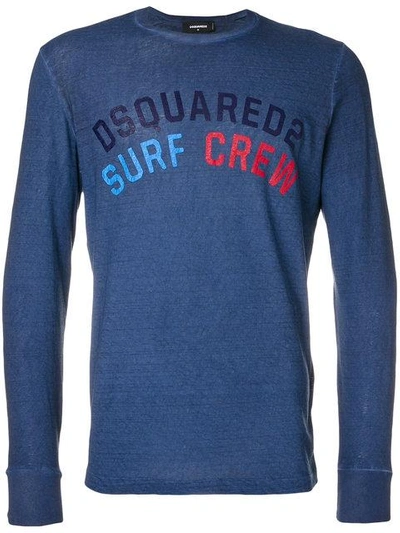 Shop Dsquared2 Surf Crew Logo T-shirt