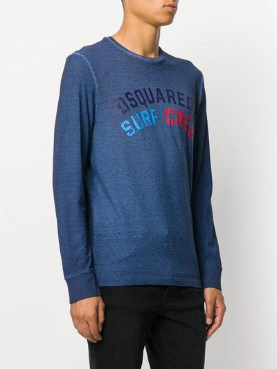 Shop Dsquared2 Surf Crew Logo T-shirt