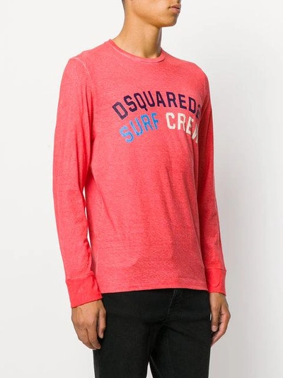 Shop Dsquared2 Surf Crew Logo T-shirt