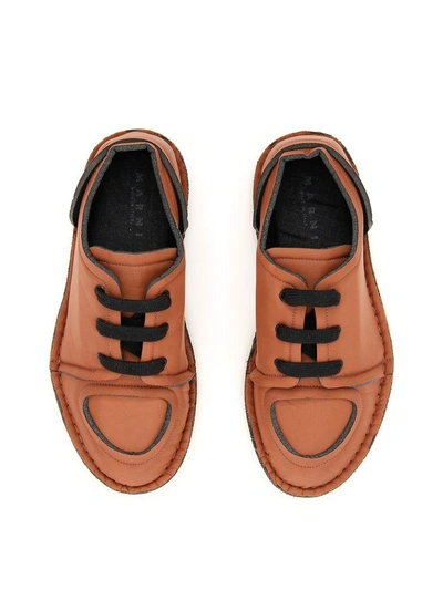 Shop Marni Nylon Sneakers In Rustmarrone